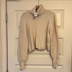 Brand New With Tags Express Ribbed Cream Turtleneck Sweater